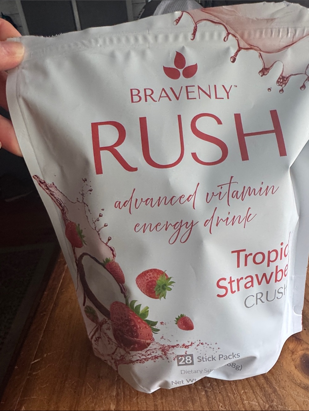 Rush Tropical Strawberry Energy Drink Mix - 28 pack-